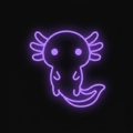 A purple, minimalist looking ghost.